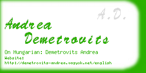 andrea demetrovits business card